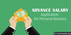 Advance Salary/Money Application For Personal Reasons