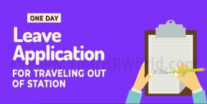 One Day Leave Application for Traveling Out of Station