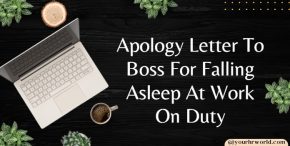 Apology Letter Format for Sleeping on Duty/ Work