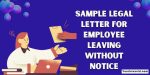 Legal Letter for Employee Leaving without Notice