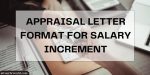 Appraisal Letter Format for Salary Increment