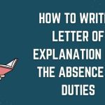 Explanation Letter for Absence of Duties