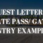 Request Letter for Gate Pass/ Gate Entry Format