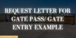 Request Letter for Gate Pass/ Gate Entry Format